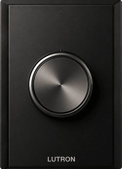 Lutron black metal wall dimmer knob
