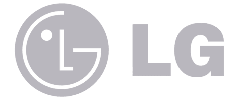Gray LG logo on black background