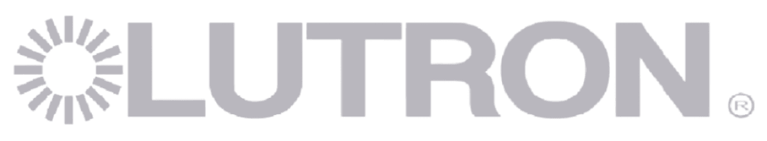 Lutron logo with sunburst symbol