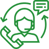 Customer support icon with headset and phone