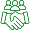 Team partnership handshake icon