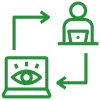Remote screen monitoring between laptop and user