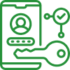 Mobile login with security key icon