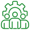 Teamwork icon with gear