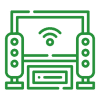 Wi-Fi smart TV with speakers and receiver