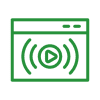 Green video player icon in browser window