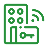 Green smart lock keypad with contactless keycard