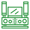 Green home theater system icon