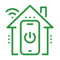 Smart home icon with smartphone and Wi-Fi